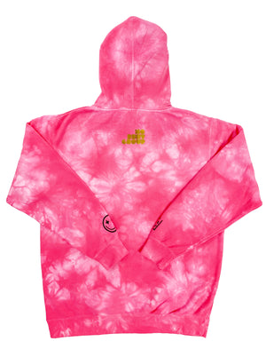 Plus NRG Smiley Hoodie Electric Pink Tie Dye