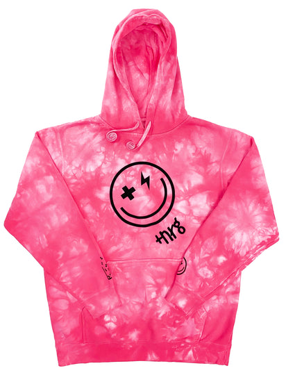 Plus NRG Smiley Hoodie Electric Pink Tie Dye