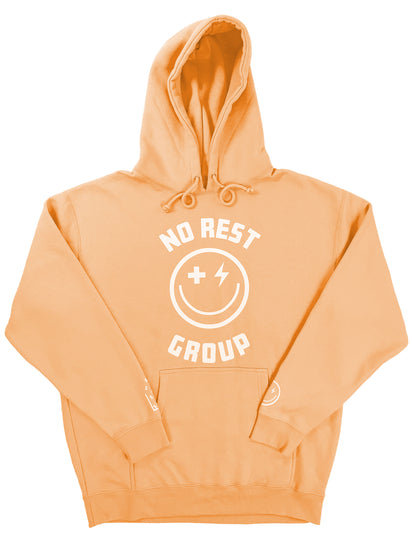 No Rest Group Smiley Hoodie Peach
